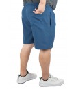 Short Bermuda Tactel Elastano Extra Grande Plus size Liso Azul Petróleo